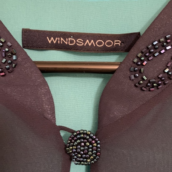 Windsmoor Navy Blue Cape, Turquoise Lining, Beaded,Size 14, 100% Polyester - Picture 6 of 10